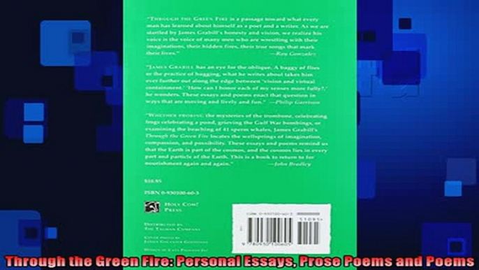 EBOOK ONLINE  Through the Green Fire Personal Essays Prose Poems and Poems  DOWNLOAD ONLINE