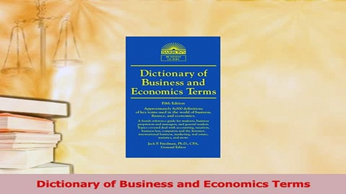 Download  Dictionary of Business and Economics Terms Ebook Free