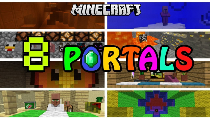 8 PORTALS, actually 9 Portals, Right? Custom Minecraft Puzzle Map NikNikamTV