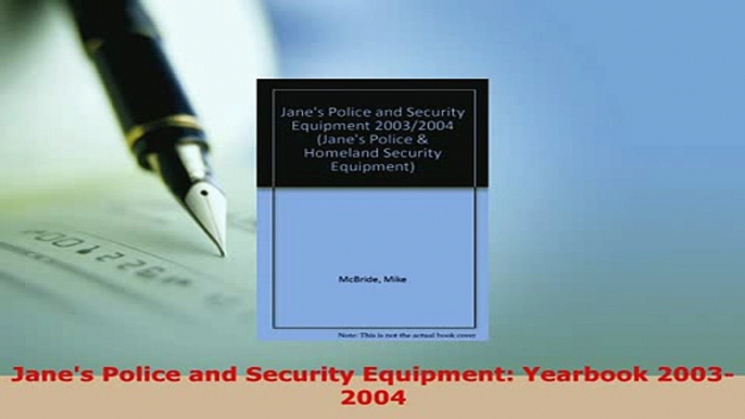 PDF  Janes Police and Security Equipment Yearbook 20032004 Read Online