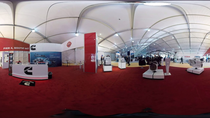 A 360-Degree View of the Cummins Booth at Miami International Boat Show 2016