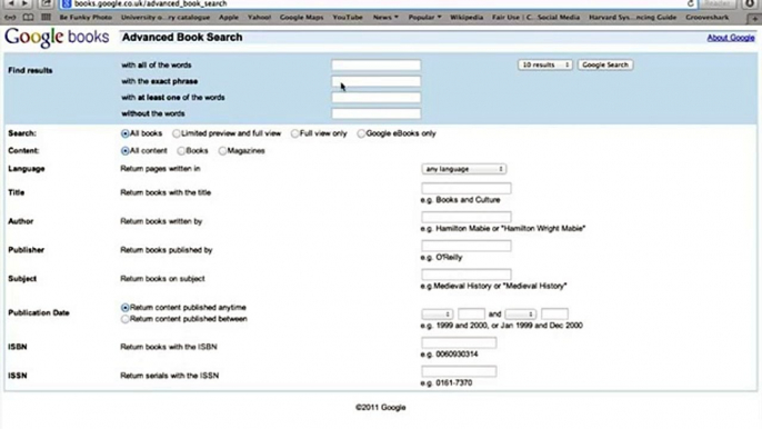 How To Use Google Books Advanced Search