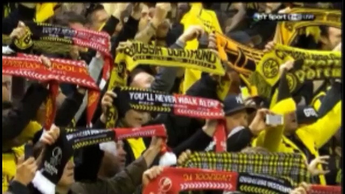 YNWA sang at Anfield by Liverpool and Dortmund fans