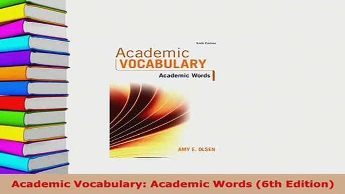 PDF  Academic Vocabulary Academic Words 6th Edition  EBook