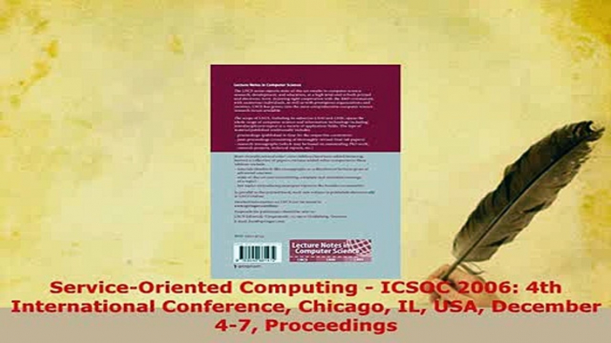 PDF  ServiceOriented Computing  ICSOC 2006 4th International Conference Chicago IL USA  Read Online