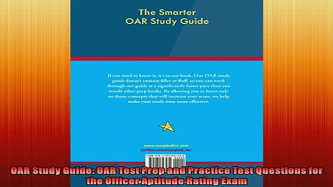 FREE DOWNLOAD  OAR Study Guide OAR Test Prep and Practice Test Questions for the Officer Aptitude Rating READ ONLINE