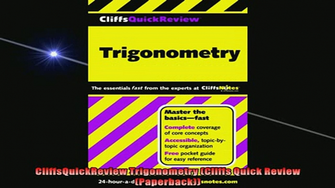 FREE DOWNLOAD  CliffsQuickReview Trigonometry Cliffs Quick Review Paperback  BOOK ONLINE