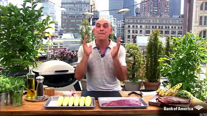 Chef Michael Symon #123BBQ BofA Summer Series  Grilled Flank Steak with Herbed Corn on the Cob