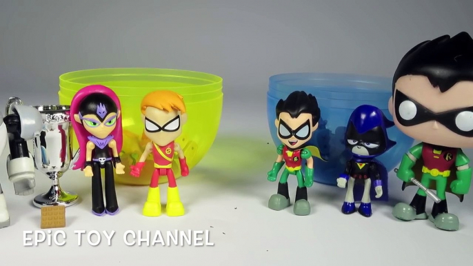 TEEN TITANS GO! Giant Play-Doh Surprise Eggs Robin VS Speedy with Teen Titans Go! Surprise Toys