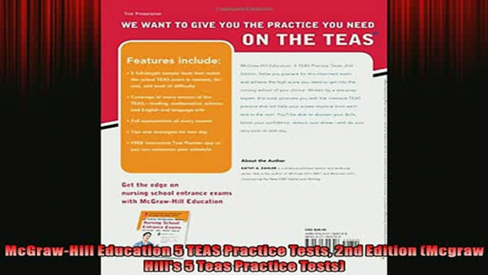 FREE PDF  McGrawHill Education 5 TEAS Practice Tests 2nd Edition Mcgraw Hills 5 Teas Practice  FREE BOOOK ONLINE