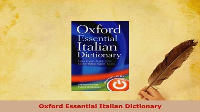 PDF  Oxford Essential Italian Dictionary Download Online