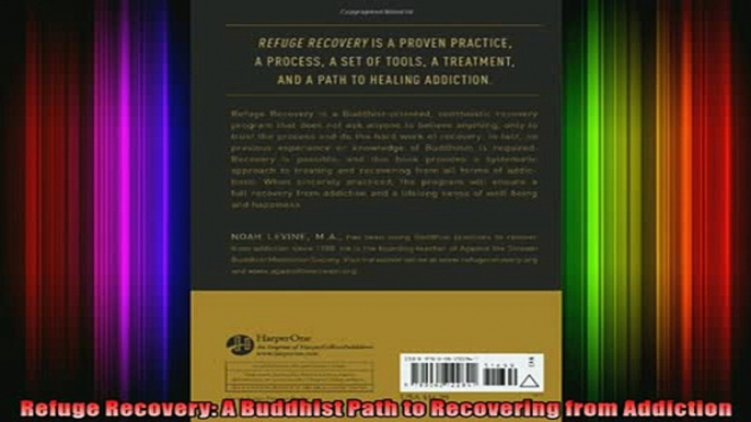 Read  Refuge Recovery A Buddhist Path to Recovering from Addiction  Full EBook