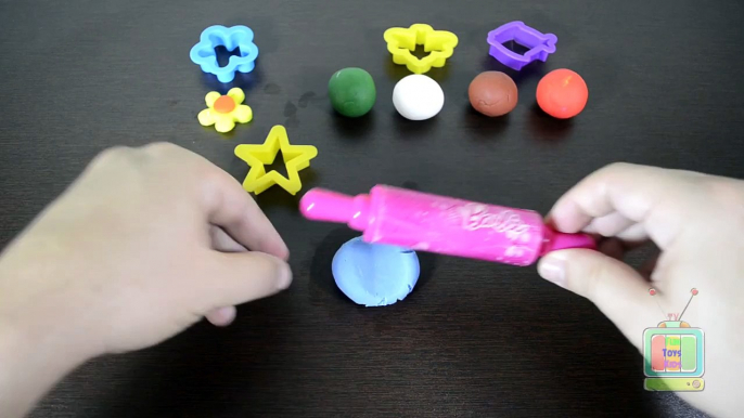 Learn colors and modeling flower star butterfly and fish fun for kids - play doh