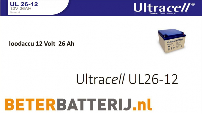 Loodaccu 12 volt 26 Ah Ultracell UL26-12