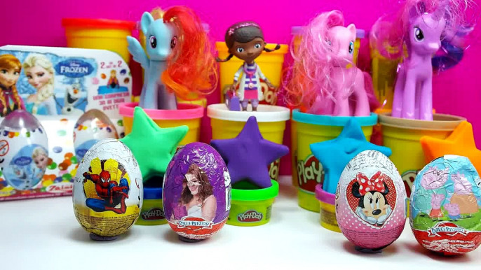 violetta play doh kinder surprise eggs spiderman peppa pig frozen toys egg surprise tmnt