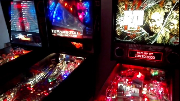 Pinball Flipper Automaten Sammlung The Walking Dead HS2 Terminator 3 Disc Roulette Ballys Würfel