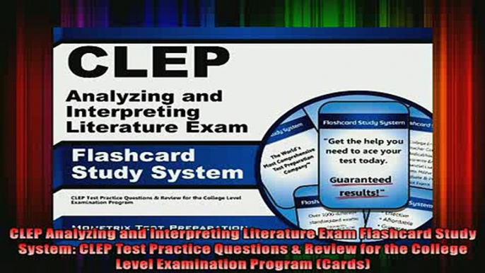 READ book  CLEP Analyzing and Interpreting Literature Exam Flashcard Study System CLEP Test Practice Full Free