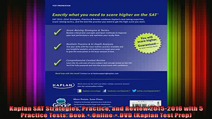 READ book  Kaplan SAT Strategies Practice and Review 20152016 with 5 Practice Tests Book  Online  Full Free