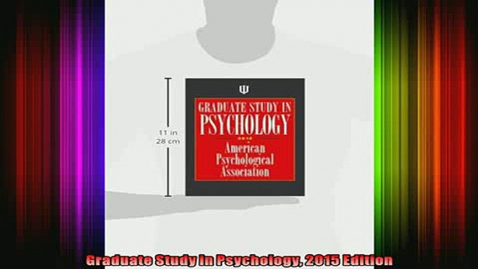 READ book  Graduate Study in Psychology 2015 Edition Full EBook