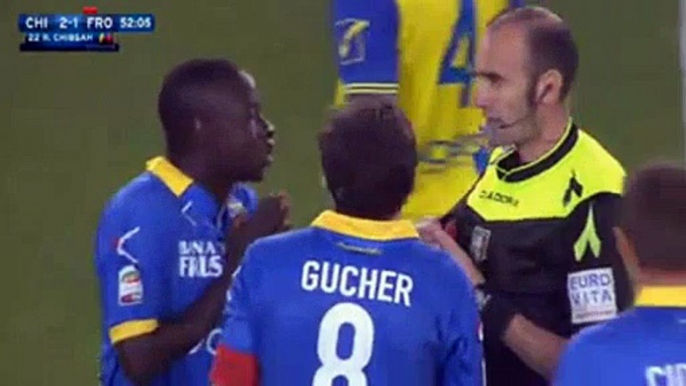 Raman Chibsah Red Card - Chievo 5-1 Frosinone 20.04.2016