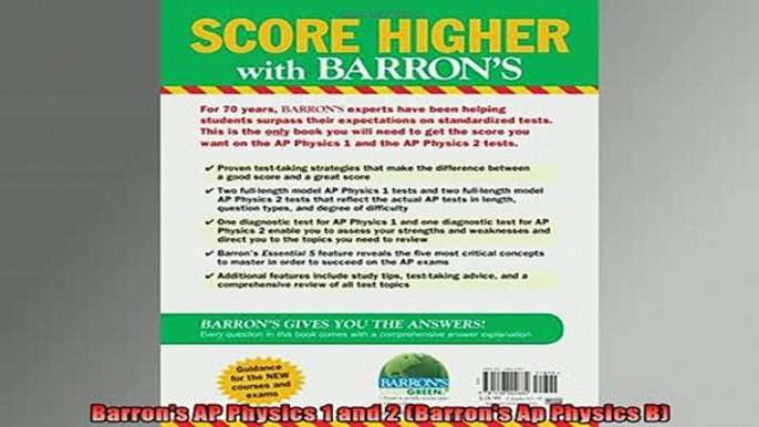 Free Full PDF Downlaod  Barrons AP Physics 1 and 2 Barrons Ap Physics B Full Ebook Online Free