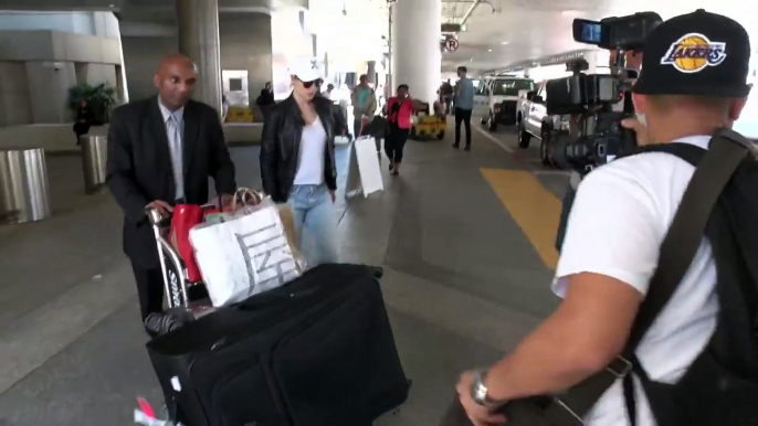 Rachel McAdams Cute In Denim And Leather At LAX After Promoting Spotlight In Japan