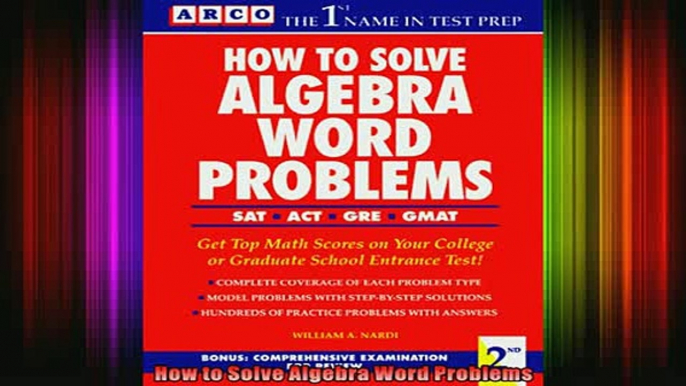 READ book  How to Solve Algebra Word Problems Full Ebook Online Free