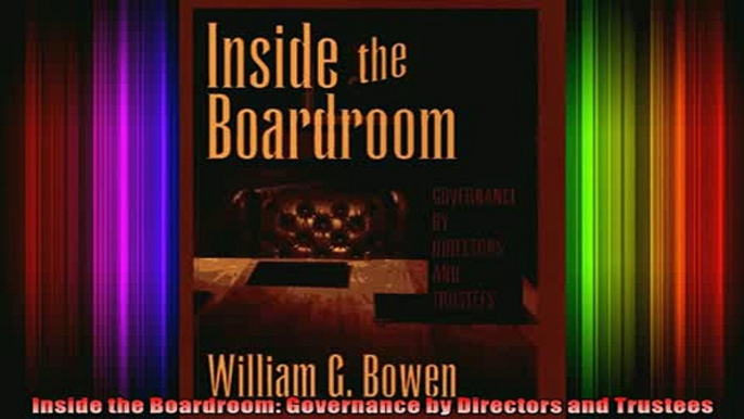 READ book  Inside the Boardroom Governance by Directors and Trustees Full EBook