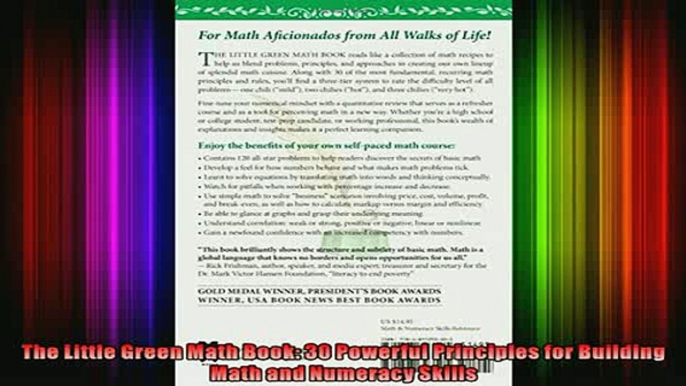 READ book  The Little Green Math Book 30 Powerful Principles for Building Math and Numeracy Skills Full EBook