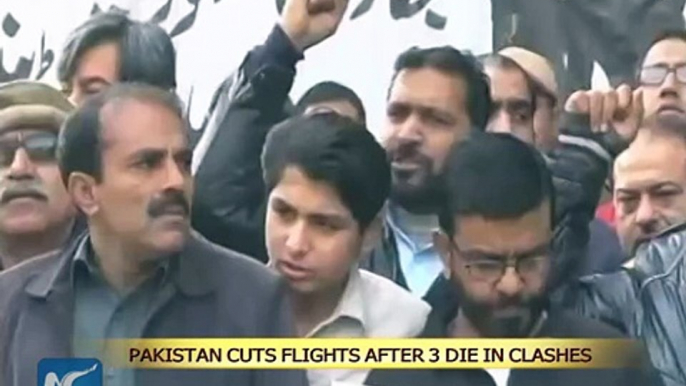 Pakistan cuts flights after 3 die in clashes