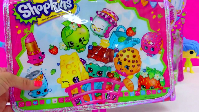 Shopkins Season 2 and 3 Carrier Carrying Case Bag + Unboxing 4 Toy Packs Cookieswirlc Vide