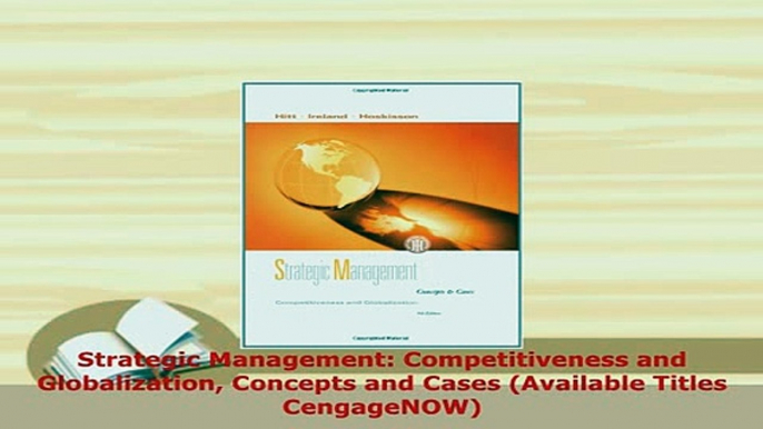 PDF  Strategic Management Competitiveness and Globalization Concepts and Cases Available Ebook