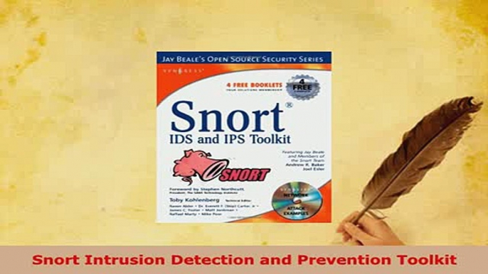 PDF  Snort Intrusion Detection and Prevention Toolkit  EBook