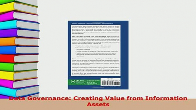 PDF  Data Governance Creating Value from Information Assets  Read Online