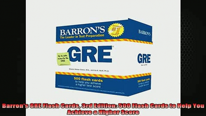 DOWNLOAD FREE Ebooks  Barrons GRE Flash Cards 3rd Edition 500 Flash Cards to Help You Achieve a Higher Score Full Free