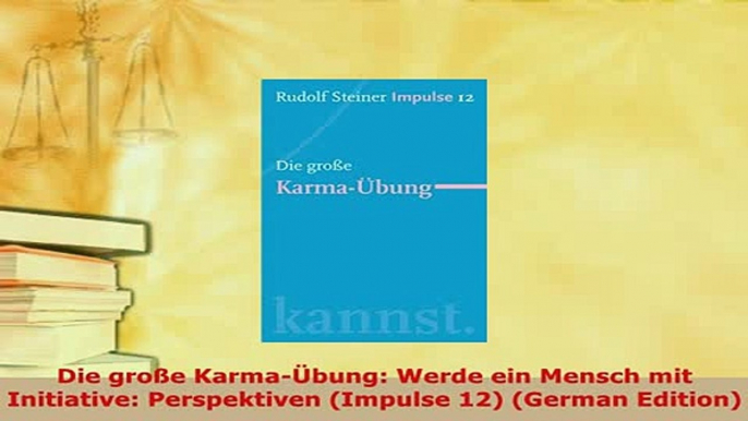 PDF  Die große KarmaÜbung Werde ein Mensch mit Initiative Perspektiven Impulse 12 German  EBook