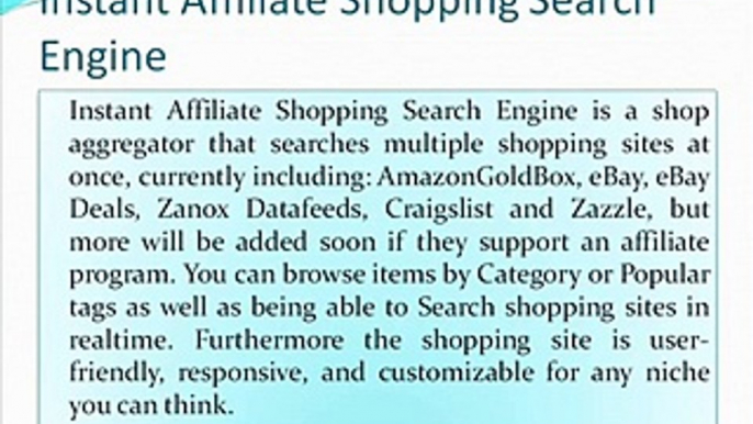 All-in-one Affiliate Shopping Search Engine PHP Script