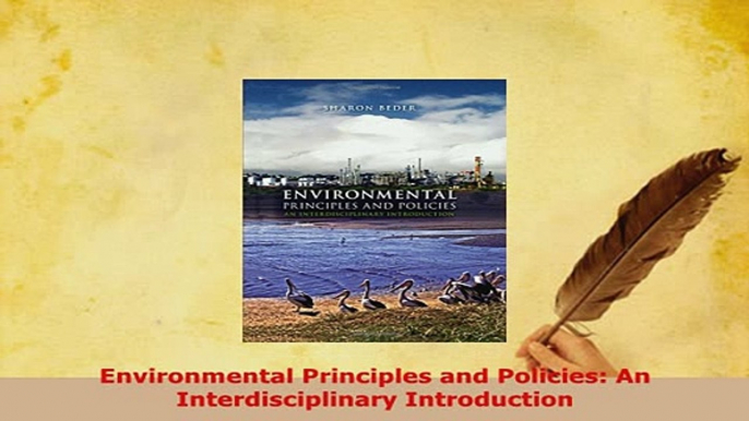 PDF  Environmental Principles and Policies An Interdisciplinary Introduction PDF Online