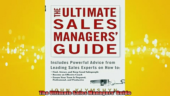 READ book  The Ultimate Sales Managers Guide  DOWNLOAD ONLINE