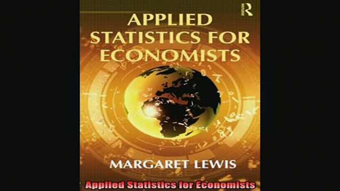 READ book  Applied Statistics for Economists Free Online