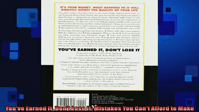 READ book  Youve Earned It Dont Lose It Mistakes You Cant Afford to Make READ ONLINE