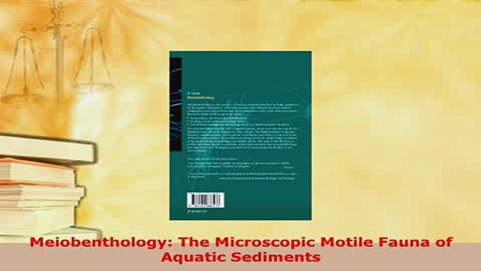 PDF  Meiobenthology The Microscopic Motile Fauna of Aquatic Sediments PDF Full Ebook