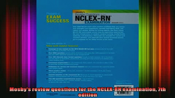 READ book  Mosbys review questions for the NCLEXRN examination 7th edition Full Free