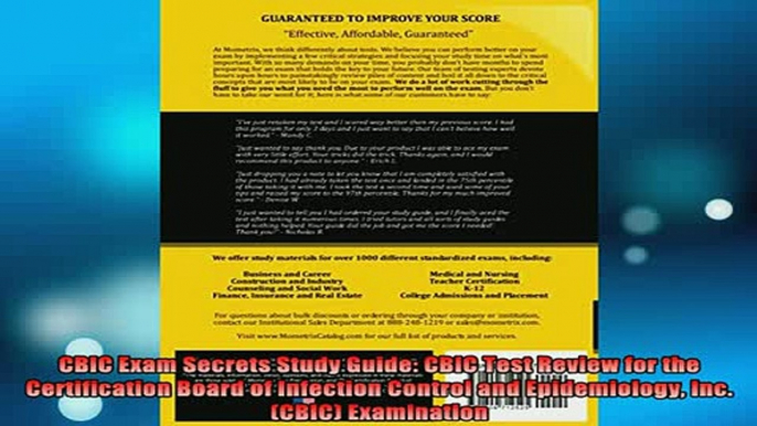 DOWNLOAD FREE Ebooks  CBIC Exam Secrets Study Guide CBIC Test Review for the Certification Board of Infection Full Ebook Online Free