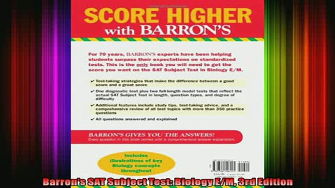 READ book  Barrons SAT Subject Test Biology EM 3rd Edition Full EBook