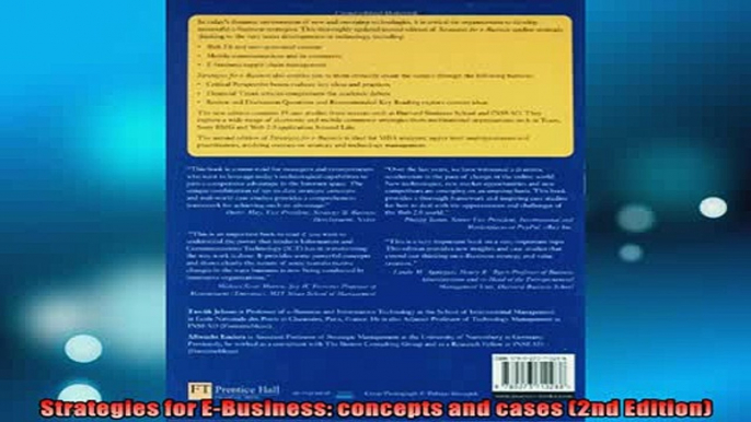 Free PDF Downlaod  Strategies for EBusiness concepts and cases 2nd Edition READ ONLINE