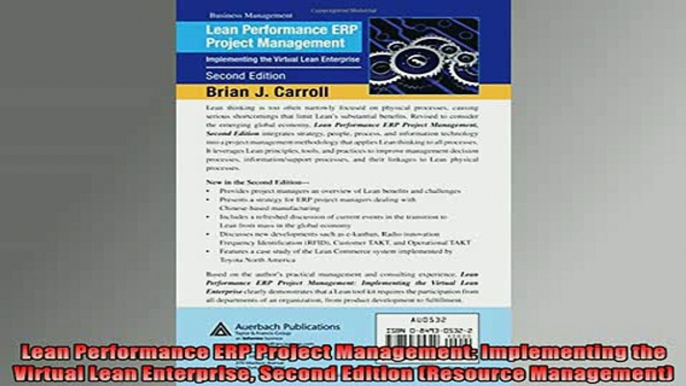 READ book  Lean Performance ERP Project Management Implementing the Virtual Lean Enterprise Second Full Free