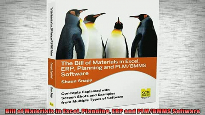 FREE PDF  Bill of Materials in Excel Planning ERP and PLMBMMS Software  BOOK ONLINE