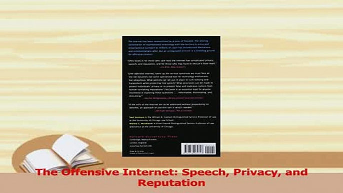 Read  The Offensive Internet Speech Privacy and Reputation PDF Free