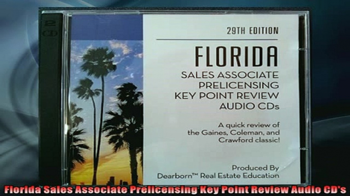 Free PDF Downlaod  Florida Sales Associate Prelicensing Key Point Review Audio CDs READ ONLINE